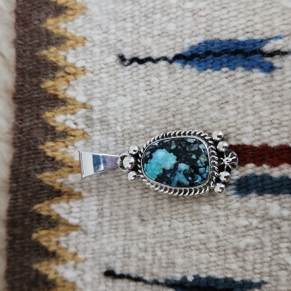 Stunning NWOT Native American Navajo Turquoise & Sterling Handmade Pendant 🩵🎁 - Picture 12 of 12